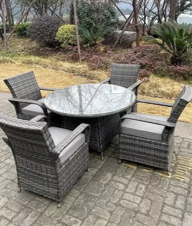 Cornwall Rattan Dining Set: 4-Seater Wicker Garden Furniture Set