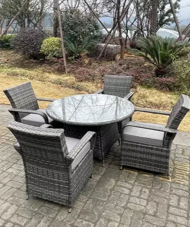 Cornwall Rattan Dining Set: 4-Seater Wicker Garden Furniture Set