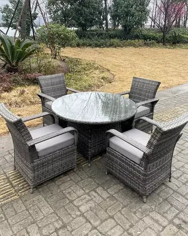 Cornwall Rattan Dining Set: 4-Seater Wicker Garden Furniture Set