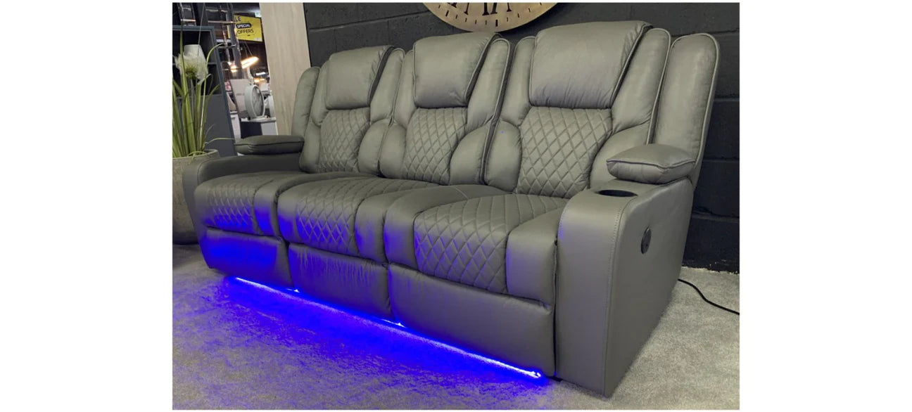 Electric Florida Leather Recliner Suite