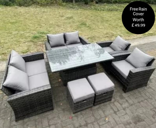 Lincoln Rattan Outdoor Furniture 8 Seater