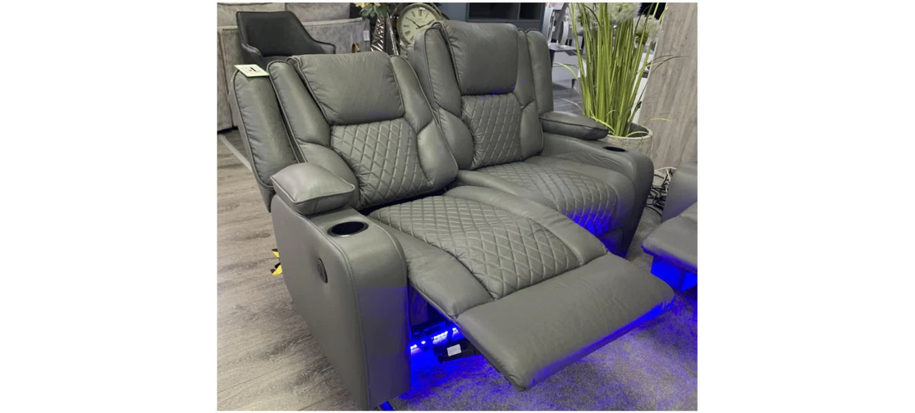 Electric Florida Leather Recliner Suite