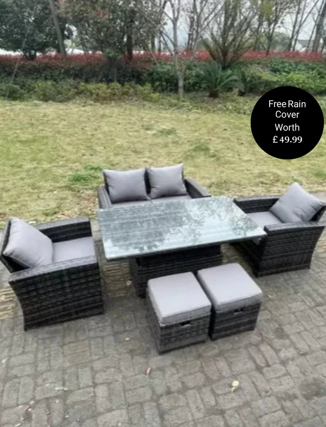 6 Seater London Rattan Outdoor Furniture Dining Table